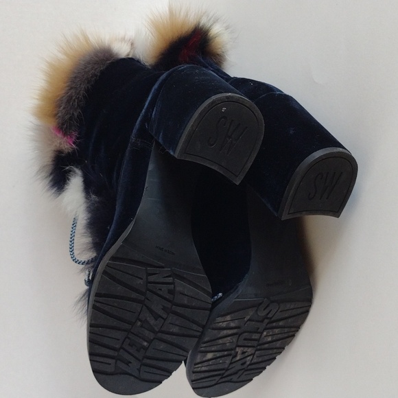 Stuart Weitzman Yukon navy suede booties 9 M - Picture 8 of 16